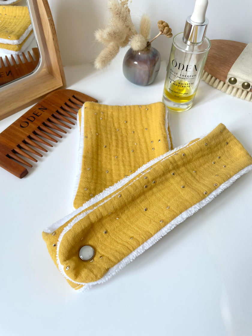 Bandeau de soin beauté moutarde
