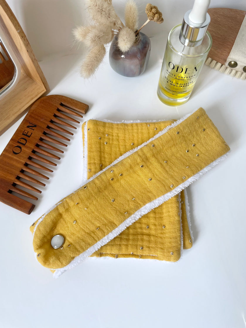 Bandeau de soin beauté moutarde