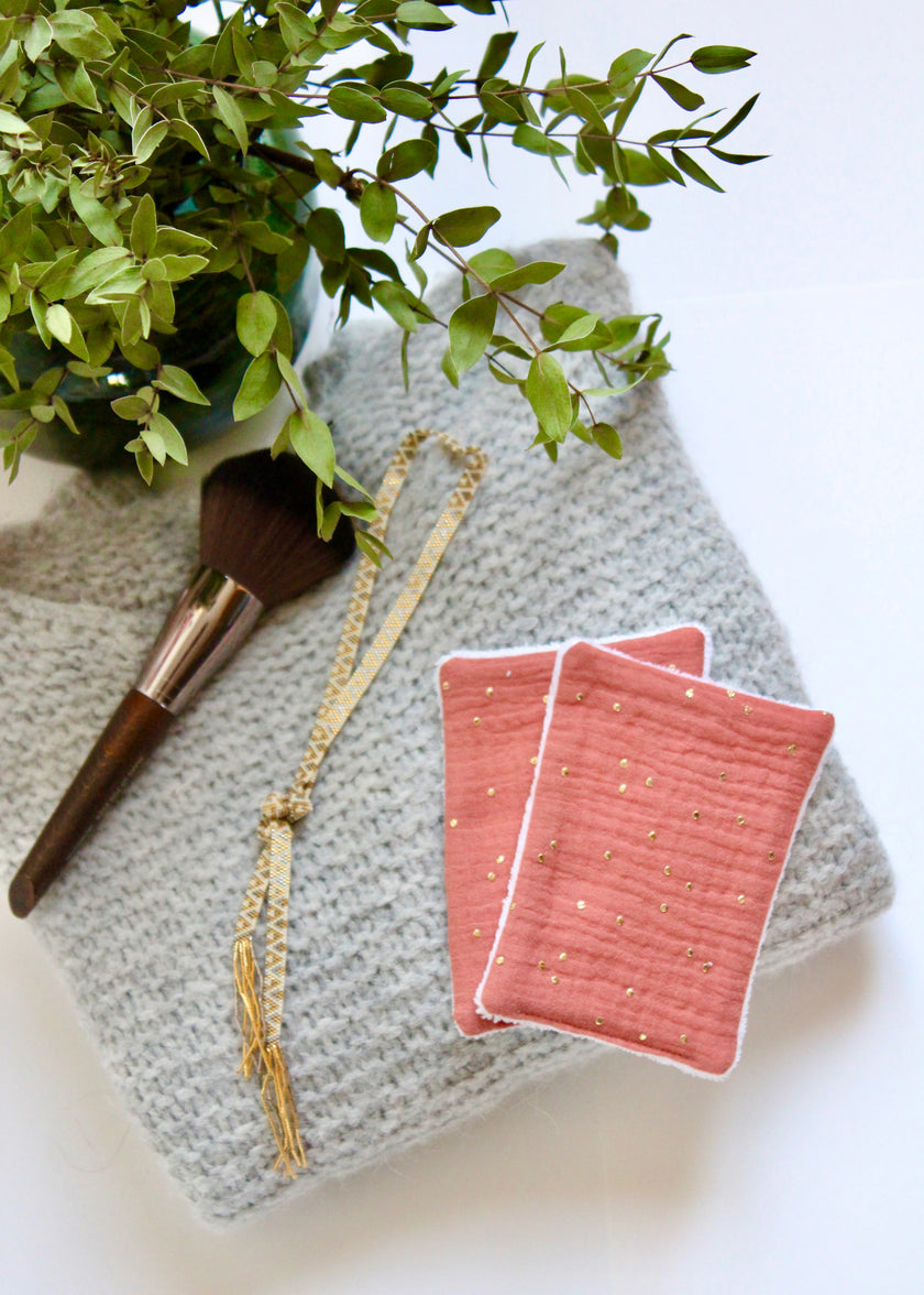 Semainier de lingettes démaquillantes terracotta