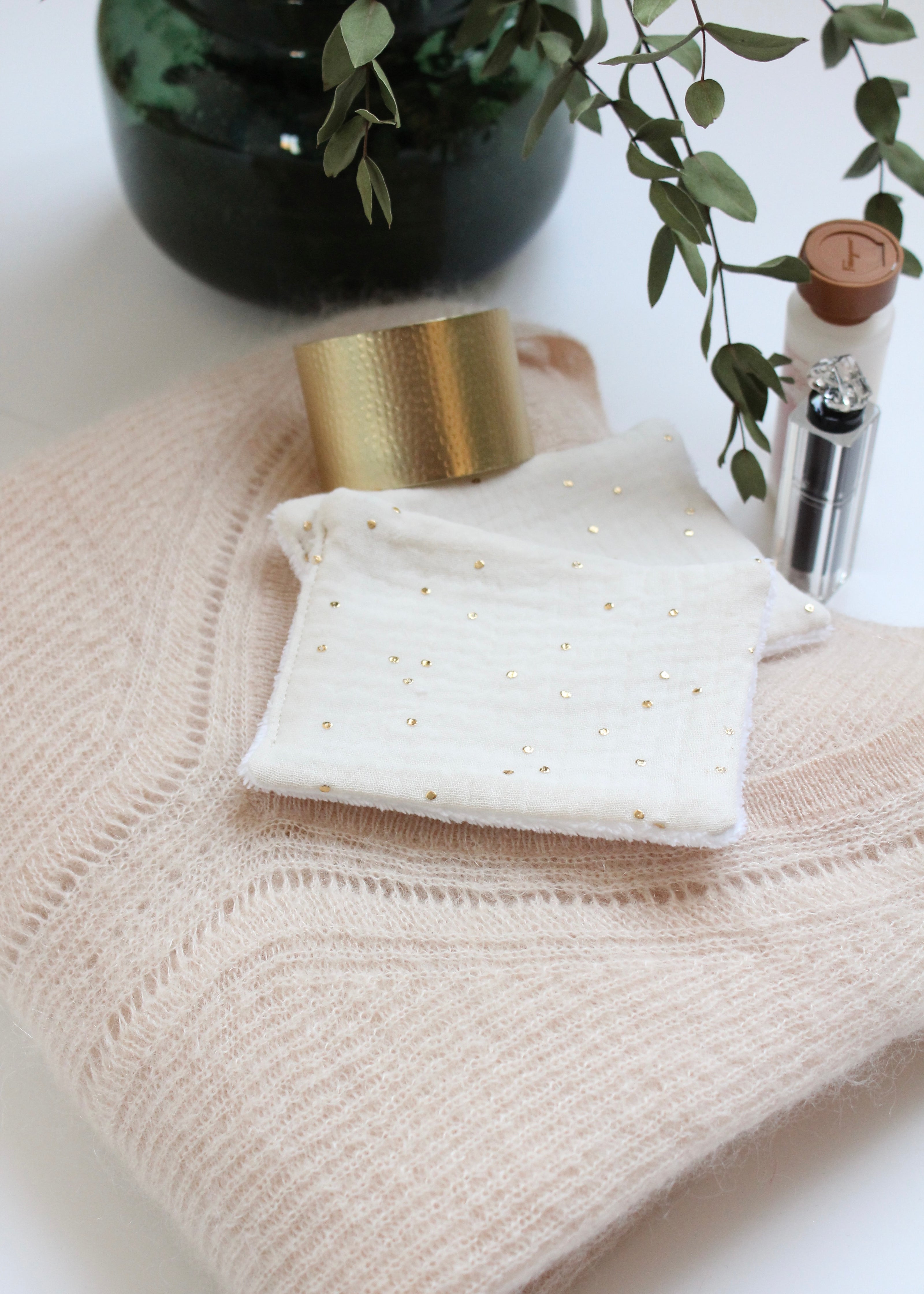 7 lingettes écrues visage lavables