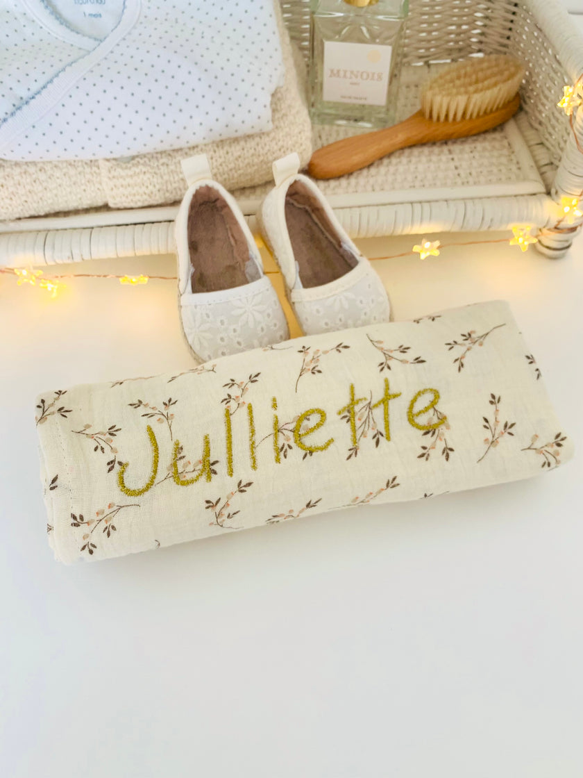 lange grand format personnalisable broderie en gaze de coton