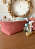 Panier en tissu terracotta pour commode à langer