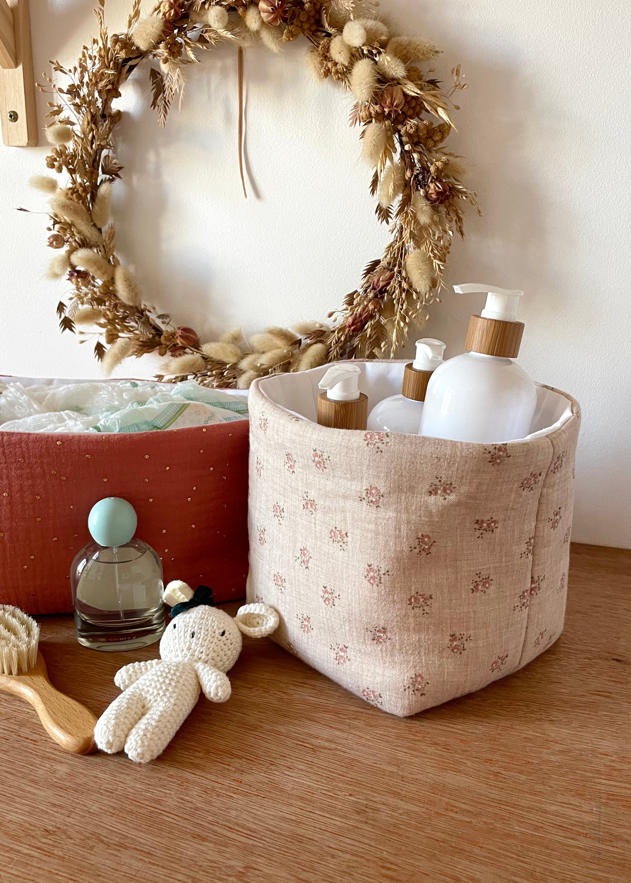 Paniers rangement table à langer Rosie beige