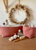 Panier en tissu terracotta pour commode à langer