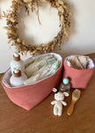 Panier de rangement terracotta doré