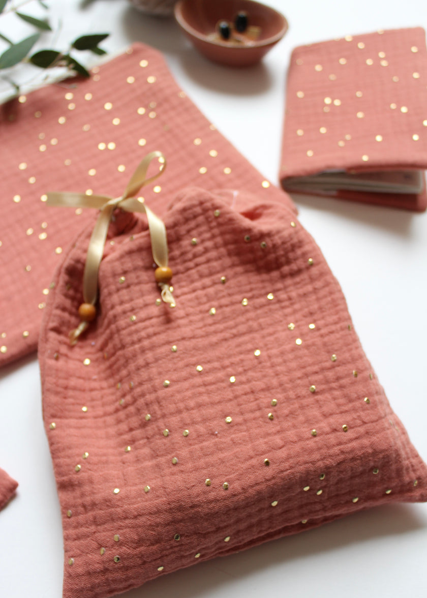 Semainier de lingettes démaquillantes terracotta