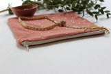 Pochette zippée terracotta doré