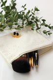 Pochette zippée écru doré