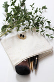 Pochette zippée écru doré