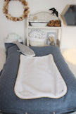 housse de matelas à langer pour bébé avec boutons pression gaze de coton brodé 