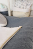 housse de matelas confortable à langer pour bébé en gaze de coton bleu 