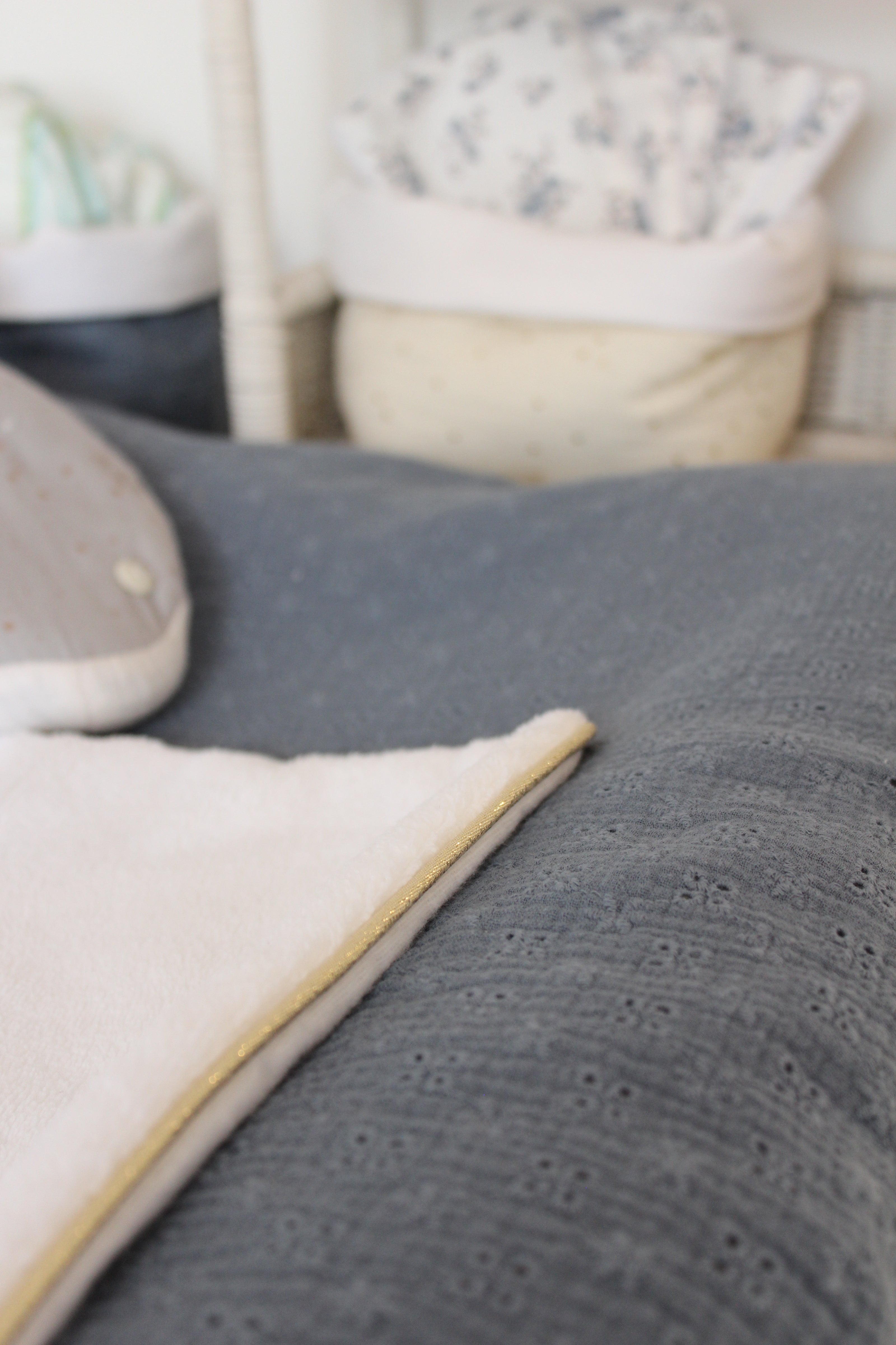 housse de matelas confortable à langer pour bébé en gaze de coton bleu 