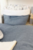 housse de matelas à langer en gaze de coton bleu et broderie anglaise