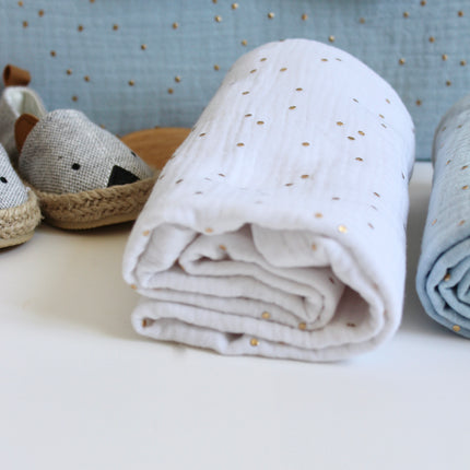 lange blanc, double gaze de coton, protection épaule, grand lange pour bain enveloppé