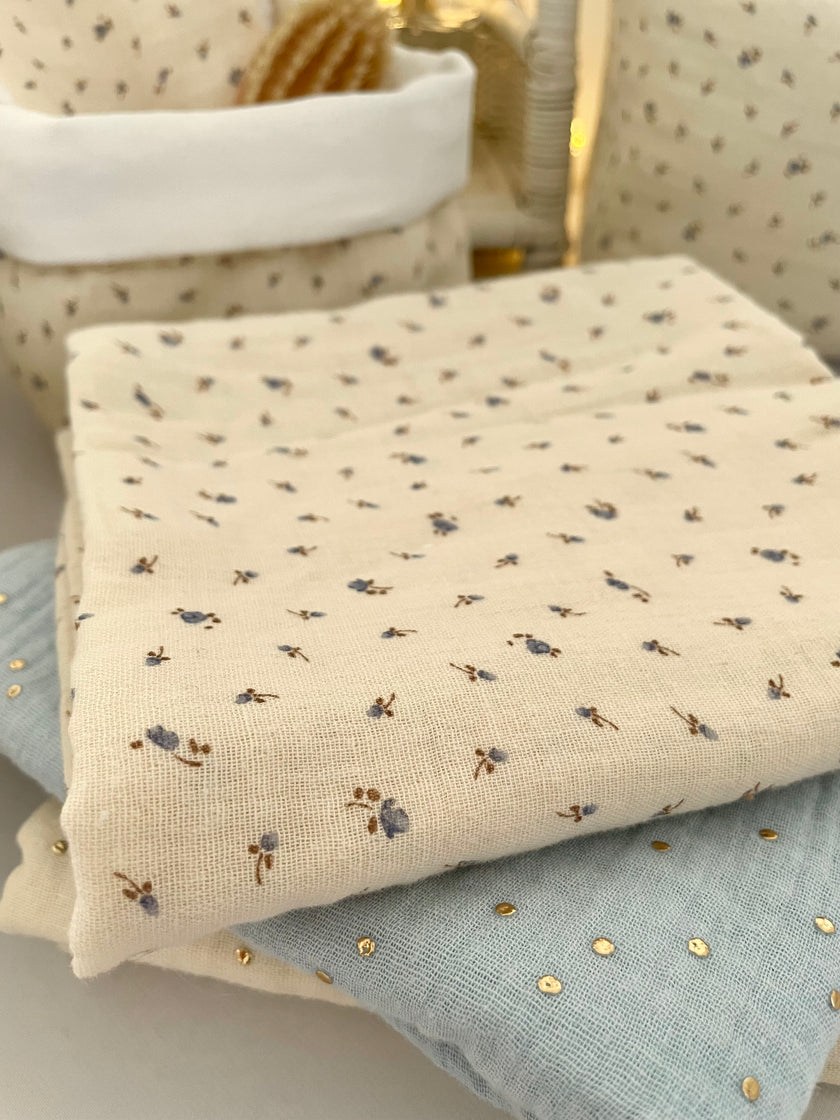 création française langes en coton bio et gaze de coton pour bébé fille et bébé garçon