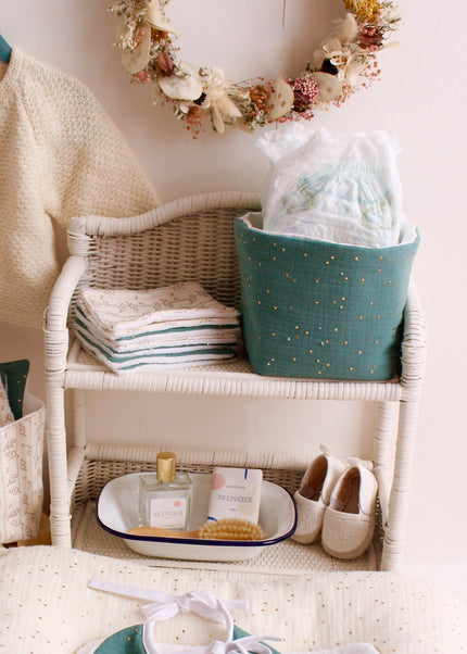 Panier rangement bébé eucalyptus