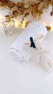 lange grande taille couleur blanc en gaze de coton pois dorés pour bébé 