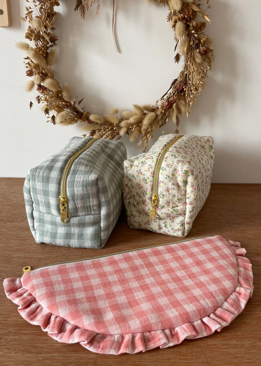 trousse de toilette à gros carreaux vichy